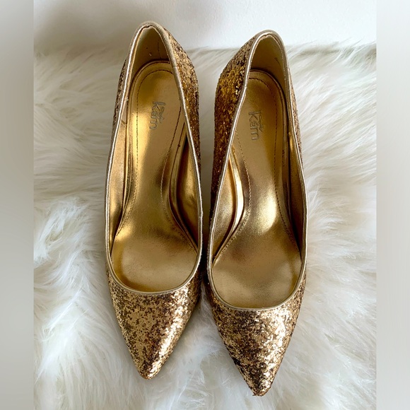 KandM Gold Stiletto Pumps Size 7 - Picture 2 of 6